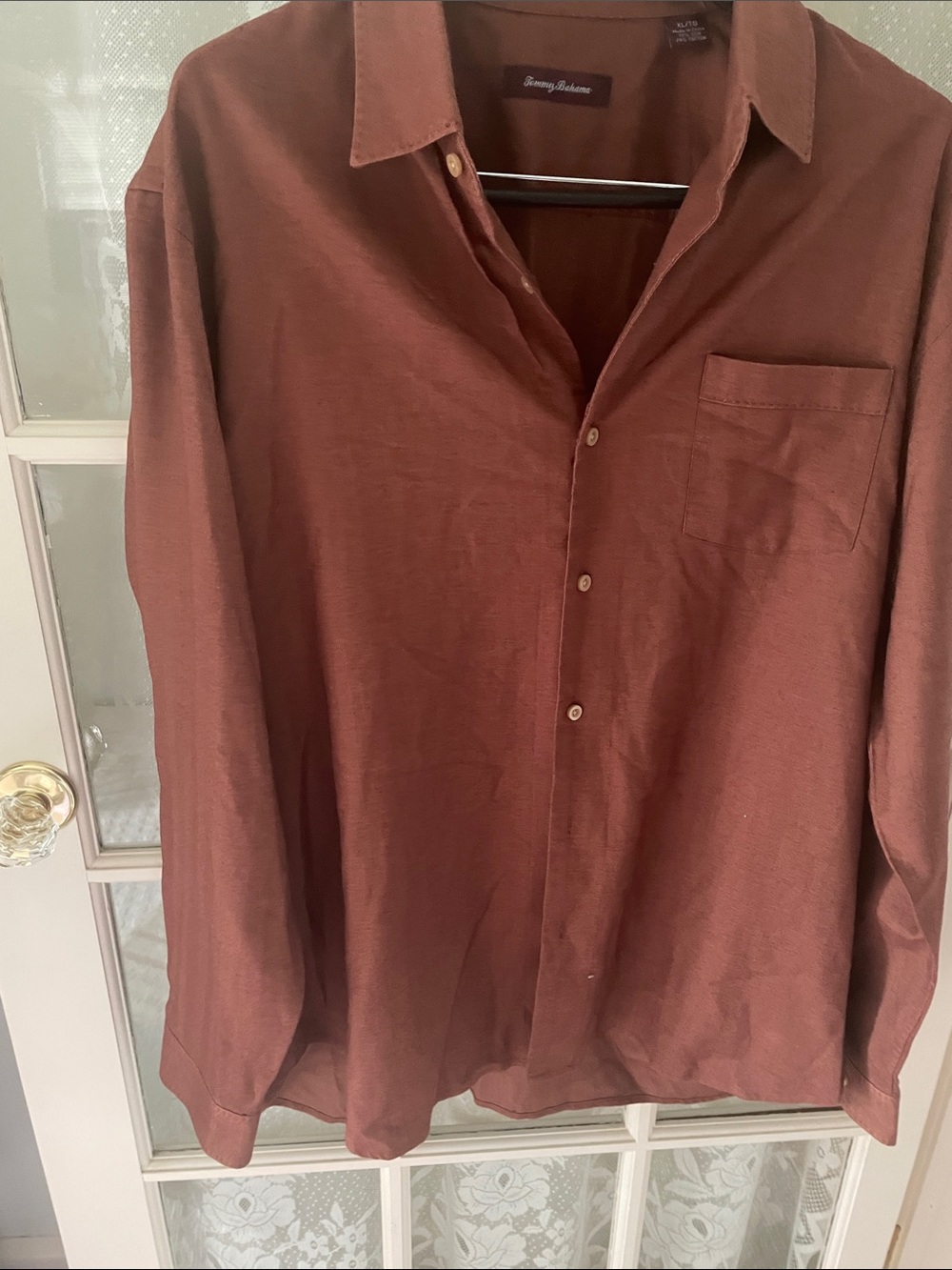 Tommy Bahama Burnt Orange Long-Sleeve Button-Up Shirt